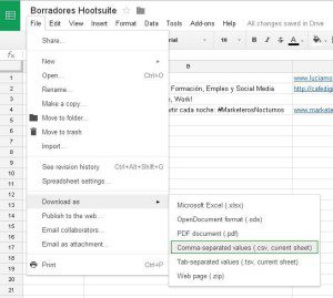 Guardar archivo como CSV