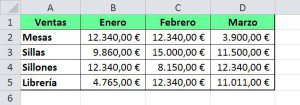 Tabla formateada en Excel