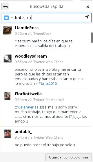 Búsqueda de trabajo con sentimiento negativo